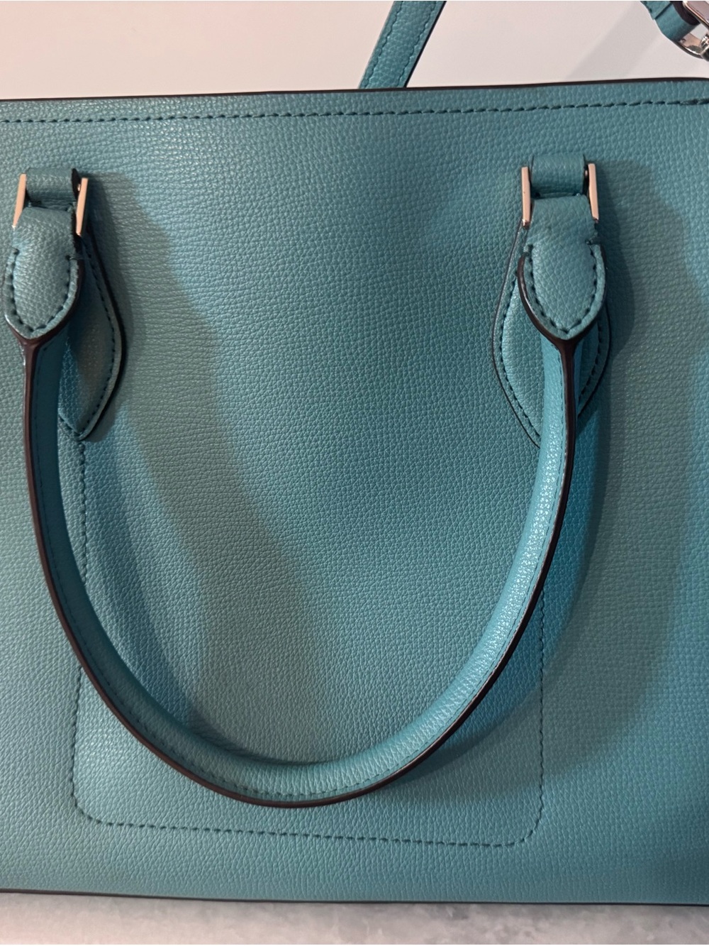 kate spade turquoise pebbled leather satchel with adjustable strap - Picture 3 of 6